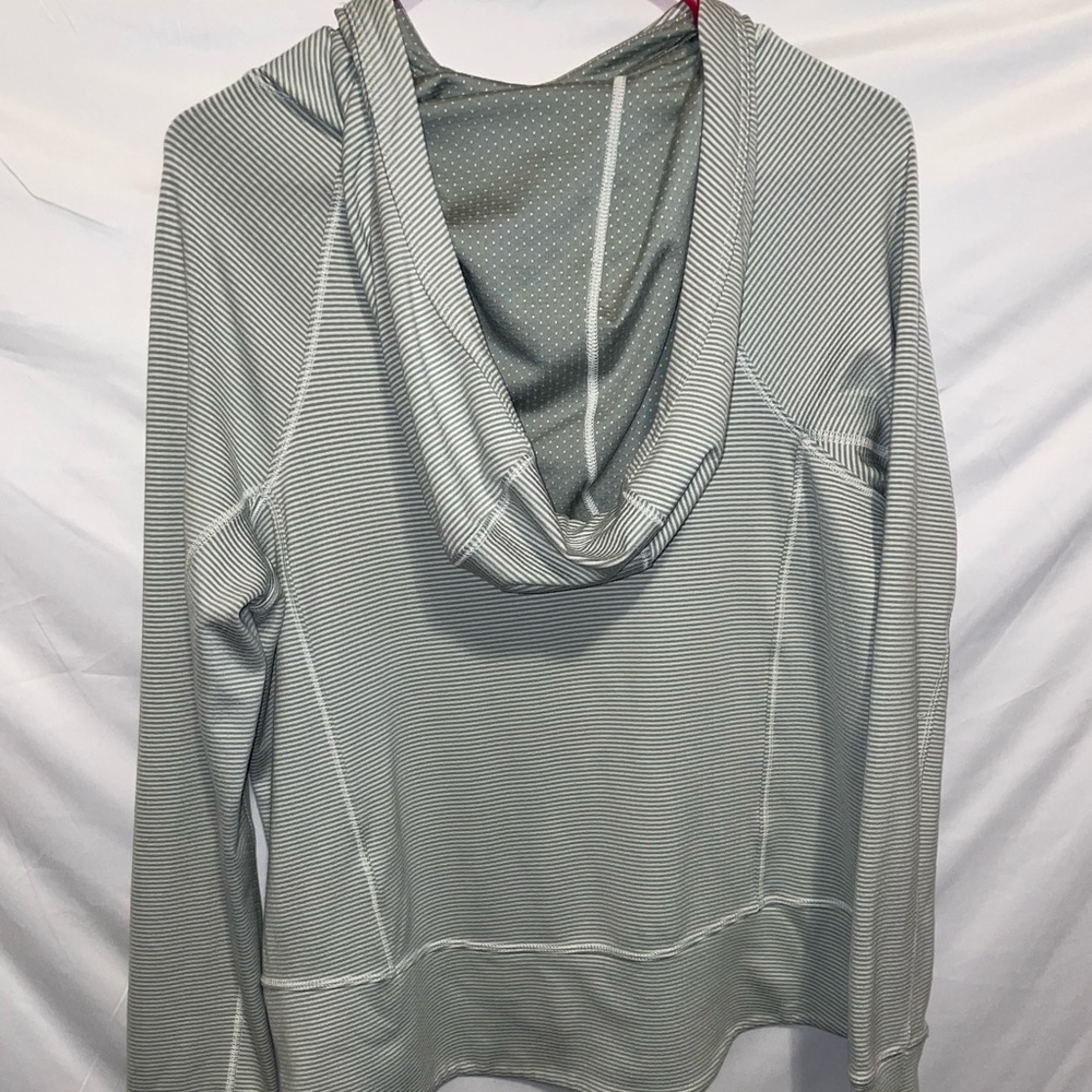 Athleta Gray Striped Hoodie - Picture 2 of 5